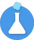 A flask icon to portray the subject of chemistry