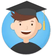 A drawing of a smart tutor with a graduation cap